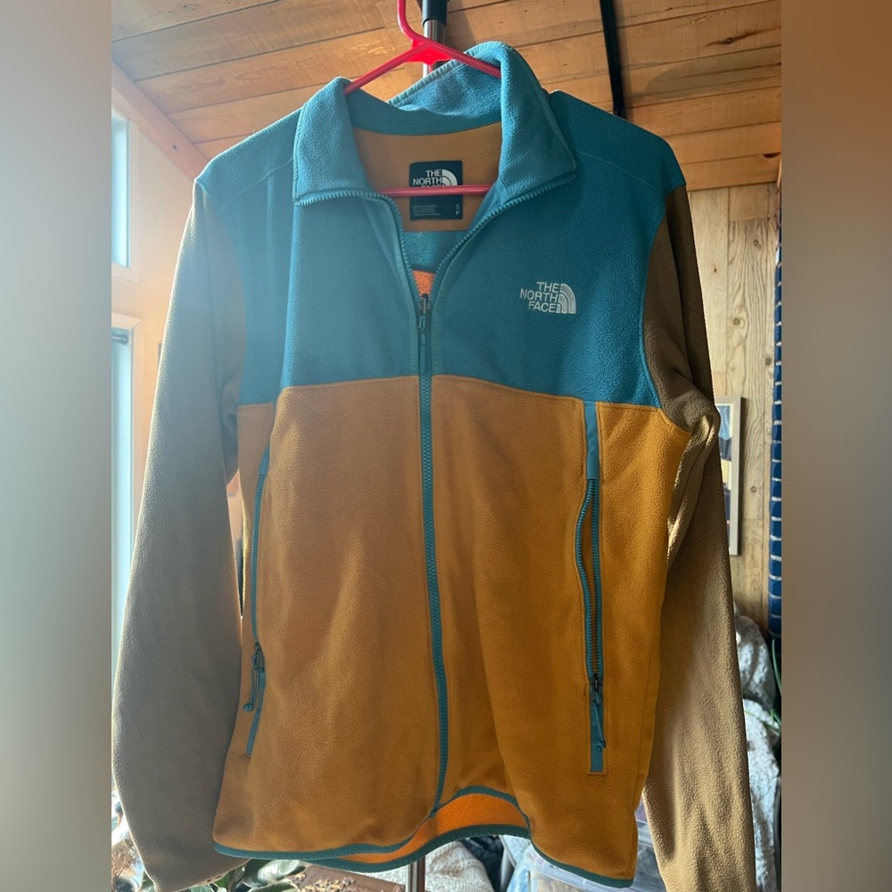 TNF men’s S zip color block fleece